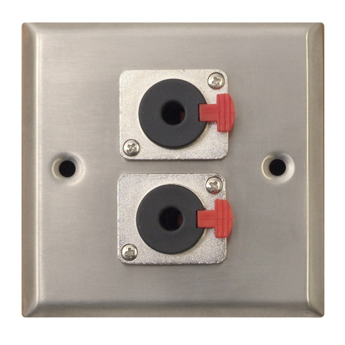 DISC Eagle Metal AV Wall Plate With 2 X 6 35 Mm Jack Socket Gear4music