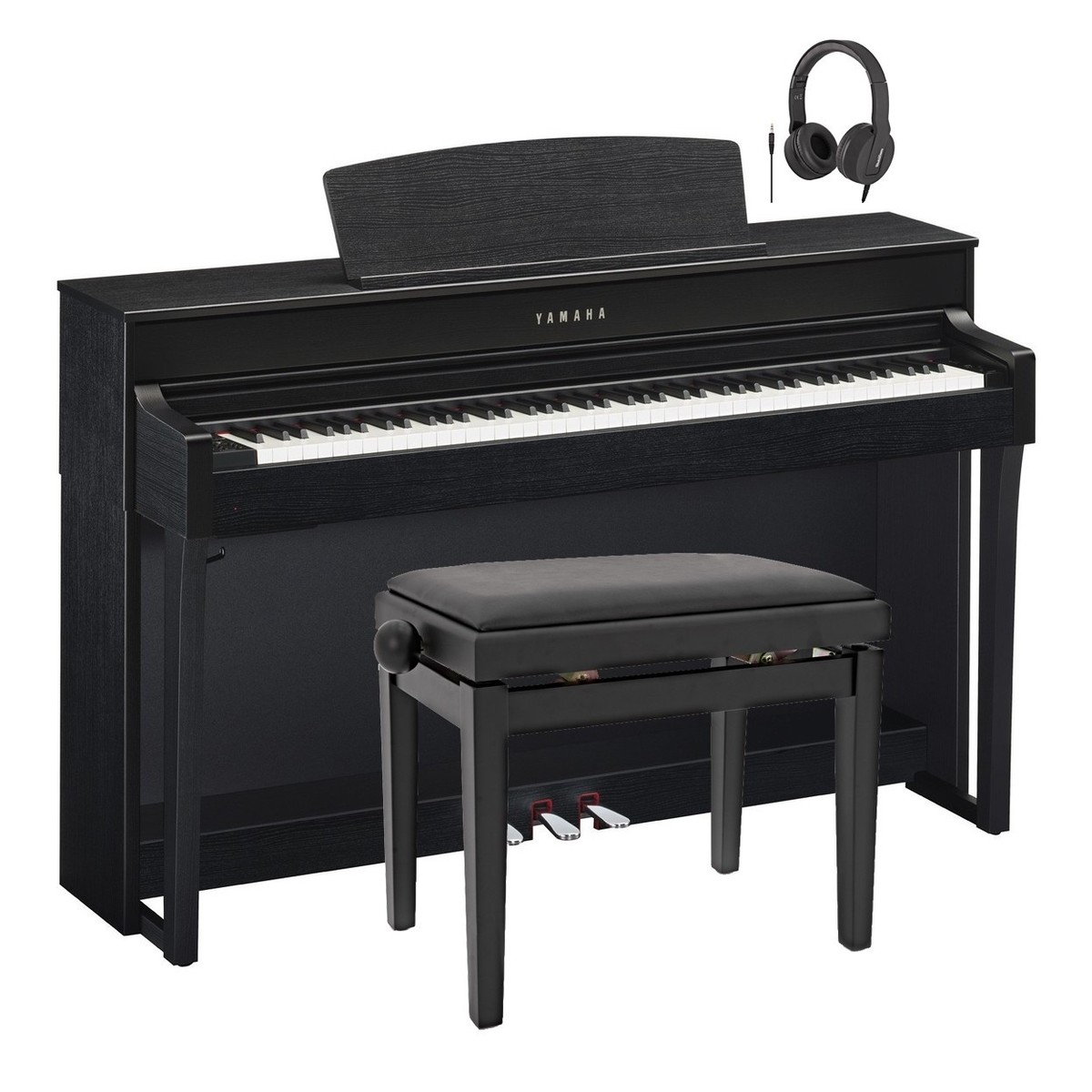 Yamaha CLP645B Digitalpianopaket Sidenmatt Svart Gear4music