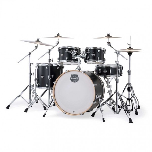 Mapex Mars Maple 22 5pc Rock Fusion Shell Pack Matte Black At Gear4music