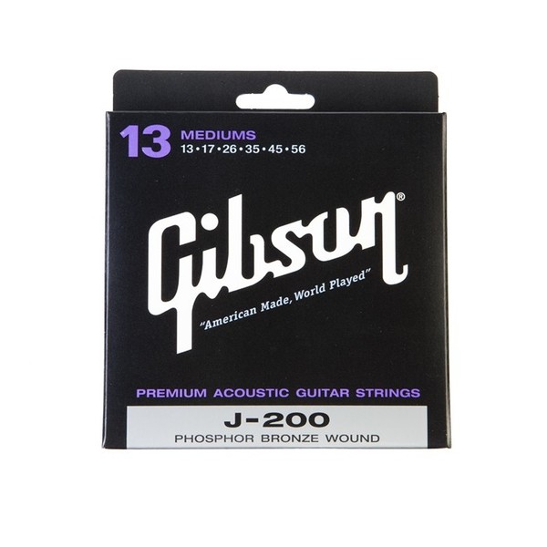 Gibson J-200 Phosphor Bronze Acoustic Guitar Strings, Medium 13-56