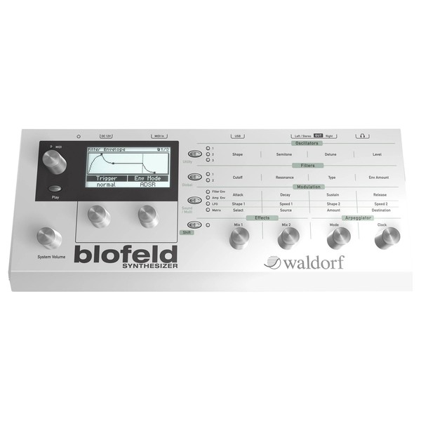 Waldorf Blofeld Synthesizer Desktop Module, White - Top