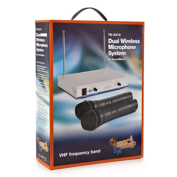 Dual Wireless Microphone System by Gear4music 