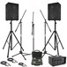 400W PA System Bundle with Powered DSP Mixer, Stands + Mics