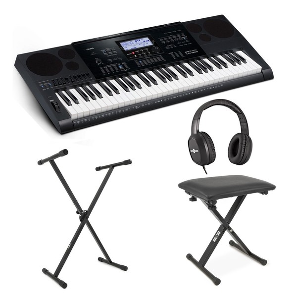 Casio CTK-7200 Portable Keyboard with Bench, Headphones + Stand