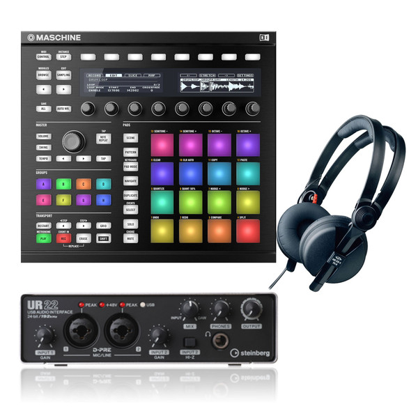Native Instruments Maschine MK2 with UR22 Interface and Headphones 