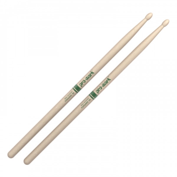 Promark Classic Forward 5B Raw Hickory Drumsticks, Wood Tip