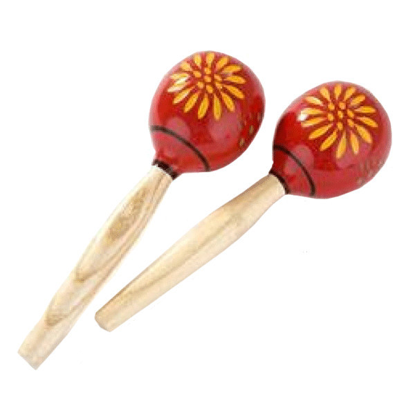 Percussion Plus PP537 Wooden Maracas, Red