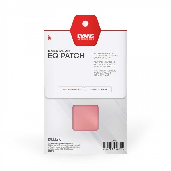 Evans EQ Double Pedal Patch, Clear Plastic