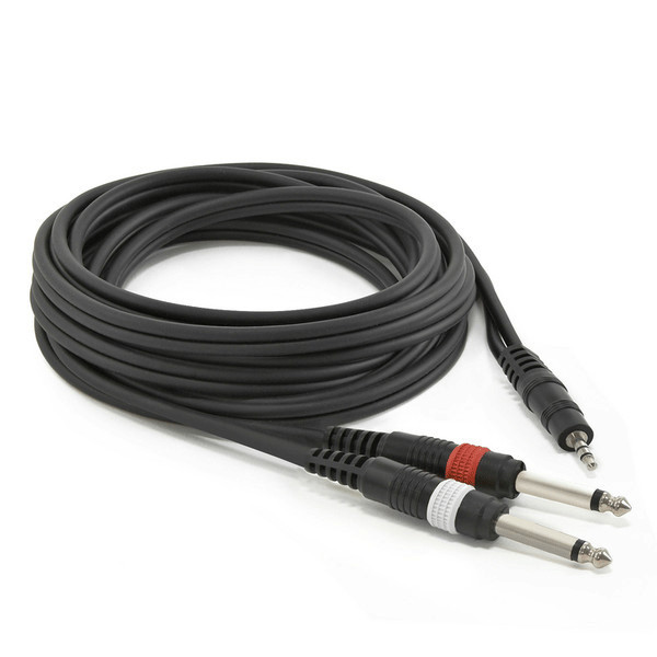 Stereo Minijack - Mono Jack (x2) Cable, 6m