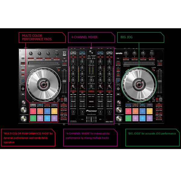 Pioneer DDJ-SX2 4 Channel DJ Controller for Serato and Flip at Gear4music