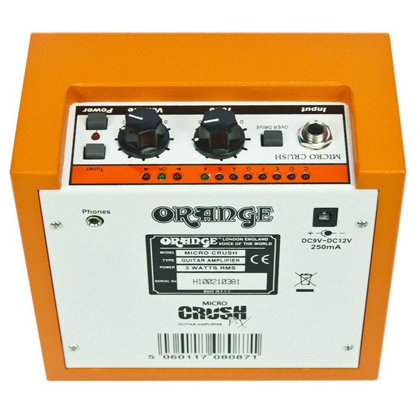 Orange Micro Crush 3 Combo Amp (Back Top)