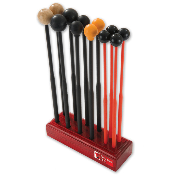 Percussion Plus PP062 Mallets with Stand, 6 Pairs