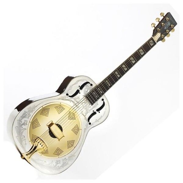 Ozark Resonator Guitar, Nickle Plate Brass, Engraved