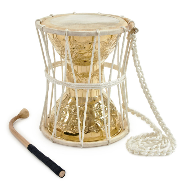 Brass Talking Drum with Bag by Gear4music