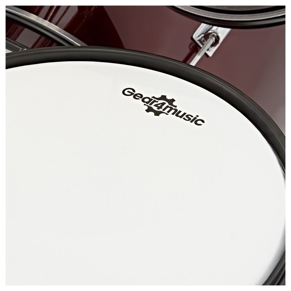 Junior 5 Piece Drum Kit by Gear4music, Wine Red