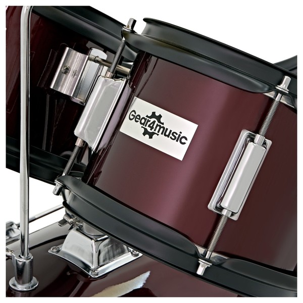 Junior 5 Piece Drum Kit by Gear4music, Wine Red