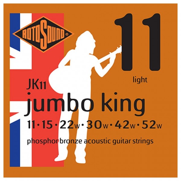 Rotosound Jumbo King JK11 Phosphor Bronze Acoustic Strings, 11-52