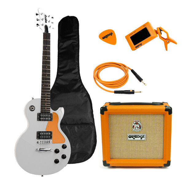 Orange Crush PiX CR12L Guitar and Amp Starter Pack, White