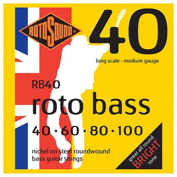 Rotosound RB40 Nickel Bass Guitar Strings, 40-100