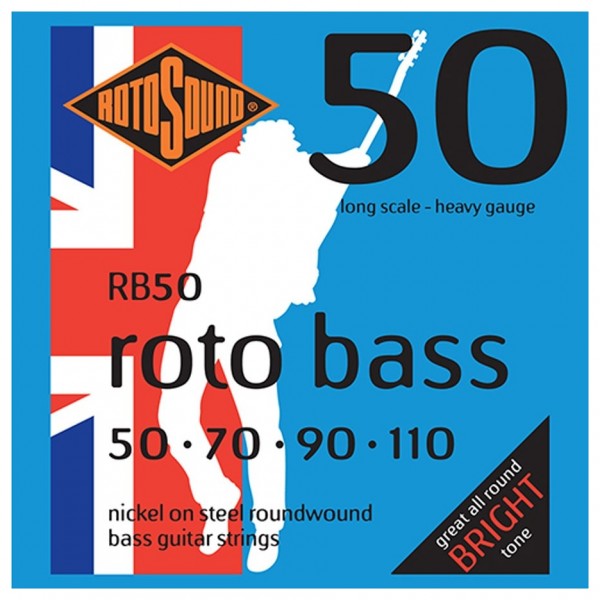 Rotosound RB50 Nickel Bass Guitar Strings, 50-110