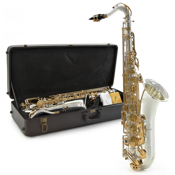 Rosedale Tenor Saxophone, Silver + Gold, By Gear4music