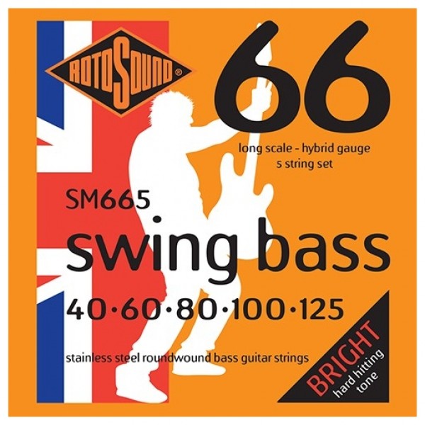 Rotosound Swing Bass 66  5-String Bass Guitar Strings, 40-125