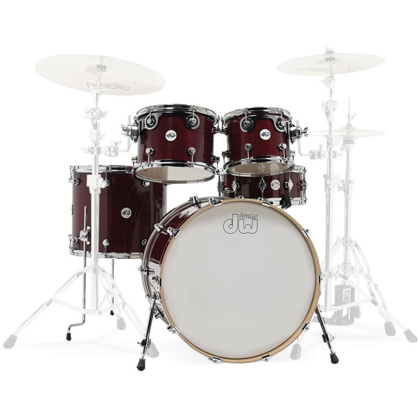 DW Design Series Gloss Lacquer 22'' Maple Shell Pack, Cherry Stain