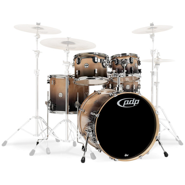 PDP Drums Concept Birch 22'' CB5 Shell Pack, Natural to Charcoal Fade