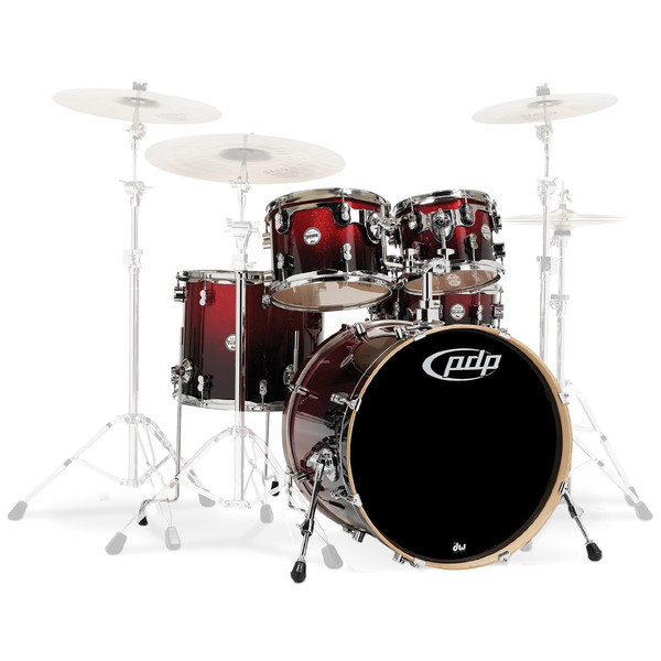 PDP Drums Concept Maple 22'' CM5 Shell Pack, Red/Black Sparkle