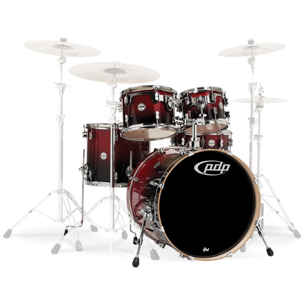 PDP Drums Concept Birch 22'' CB5 Shell Pack, Cherry to Black Fade
