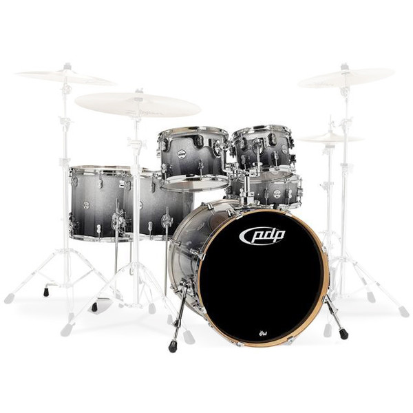 PDP Drums Concept Maple 22'' CM6 Shell Pack, Silver to Black Fade