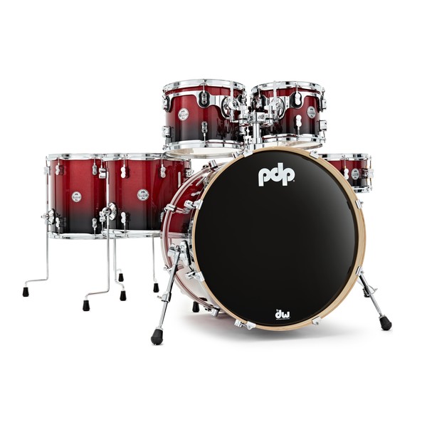 PDP Drums Concept Maple 22'' CM6 Shell Pack, Red to Black Sparkle