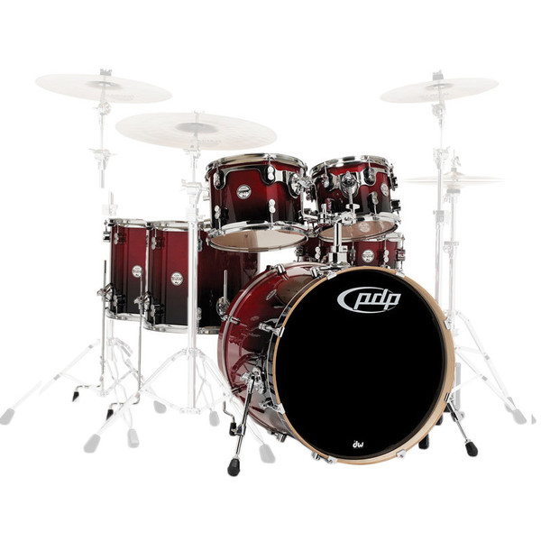 PDP Drums Concept Birch 22'' CB6 Shell Pack, Cherry to Black fade