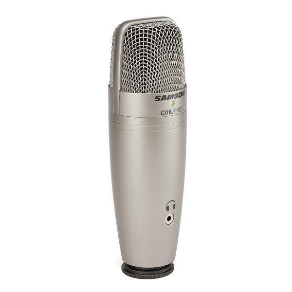 Samson C01U Pro USB Studio Condenser Microphone, Front Angled Right Without Stand