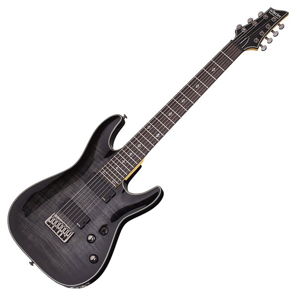 DISC Schecter Damien Elite-7 Electric Guitar, Trans Black Burst