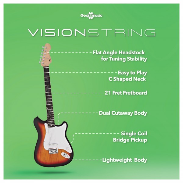 VISIONSTRING Electric Guitar. Sunburst Infographic