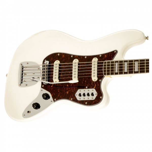 Squier by Fender Vintage Modified Bass VI 6-String Bass Guitar, Olympic White