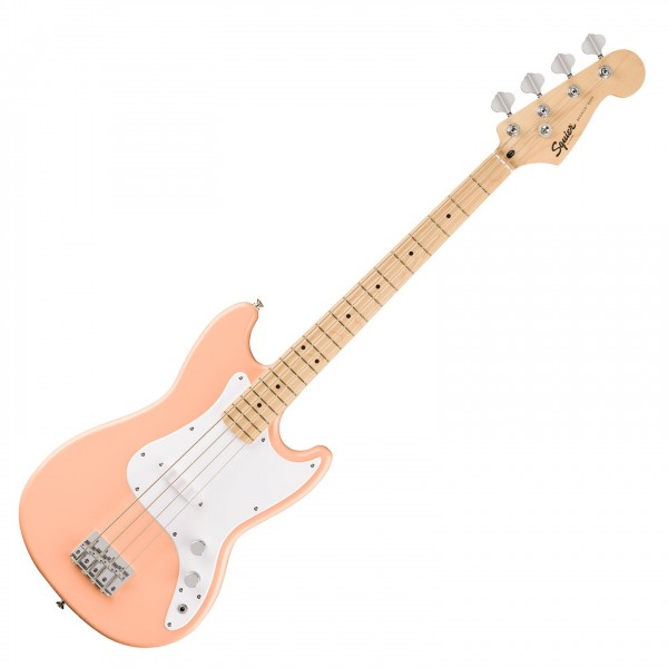 Squier Sonic Bronco Bass, White Pickguard, Shell Pink