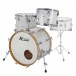 Rogers Powertone 20'' 3pc Shell Pack, White Marine Pearl - With Snare Drum Example