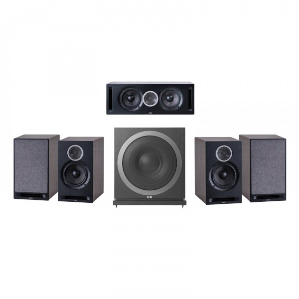 ELAC Debut Reference 5.1 Surround Sound Speaker Package, Dark Walnut