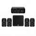 Q Acoustics 5000 Series 5.1 Surround Sound Speaker Package, Black Front View