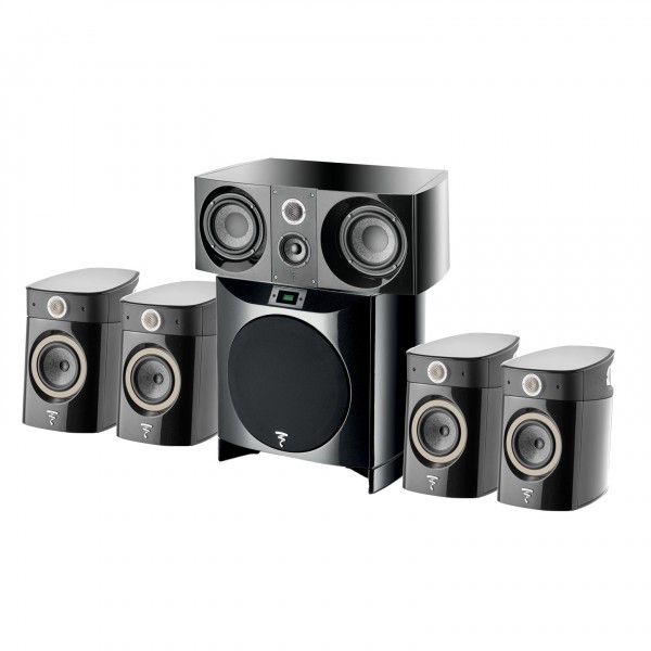 Focal Sopra 5.1 Surround Sound Speaker Package, Black Front View