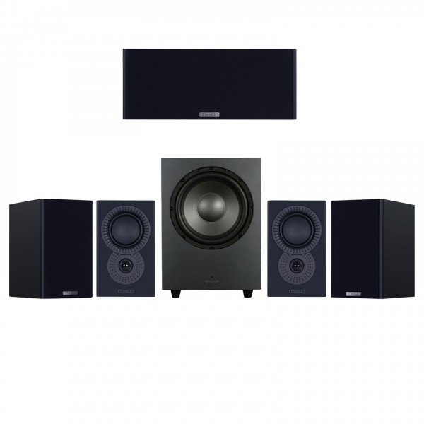 Mission LX Series 5.1 Surround Sound Speaker Package, Black Front View
