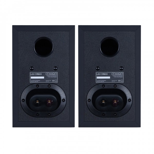 Mission LX-1 MkII Bookshelf Speaker (Pair), Black Back View
