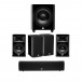 JBL HDI Series 5.1 Surround Sound Speaker Package, Gloss Black Front View