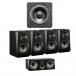 SVS Ultra 5.1 Surround Sound Speaker Package, Black Front View