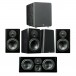 SVS Prime 5.1 Surround Sound Speaker Package, Black Front View