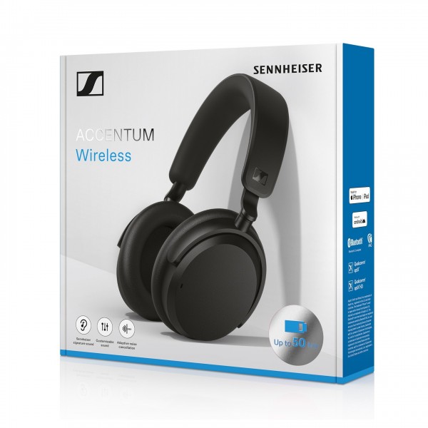 Sennheiser Accentum Wireless ANC Headphones, Black Box View