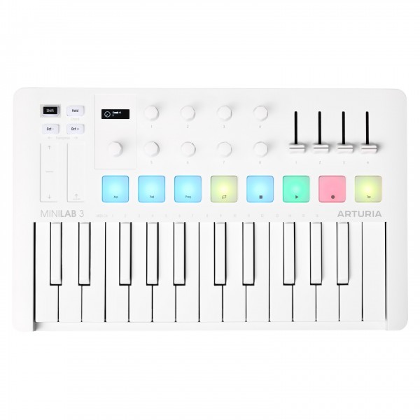 Arturia MiniLab 3 MIDI Controller, Alpine White - Top