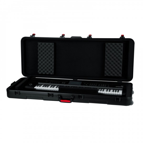 Gator GTSA-KEY76 ATA 76 Note Keyboard Case With Wheels - Open, With Gear